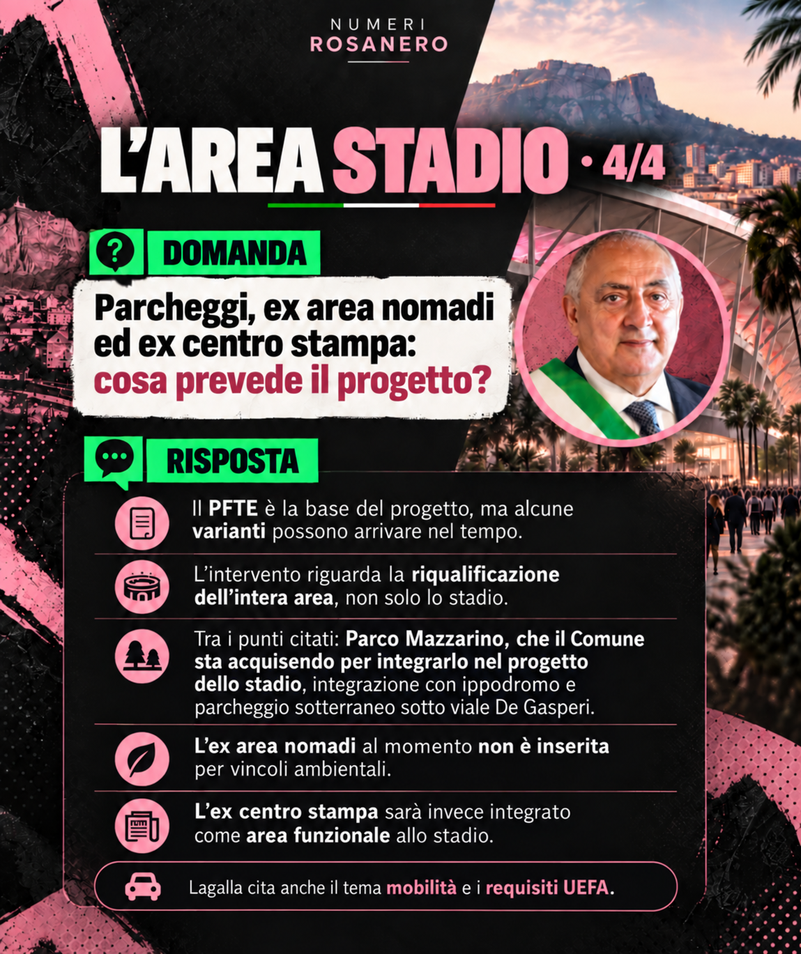 L’area stadio: Parco Mazzarino, parcheggi, ippodromo e mobilità