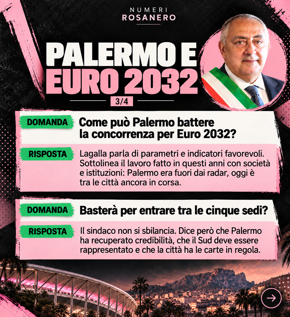 Palermo e Euro 2032: la candidatura e la scelta delle cinque sedi